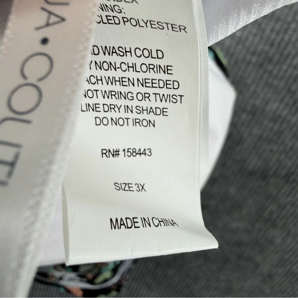 NWT Plus Size Floral Wrap‎ One Piece Swimsuit Ruffle Tummy Control 3X